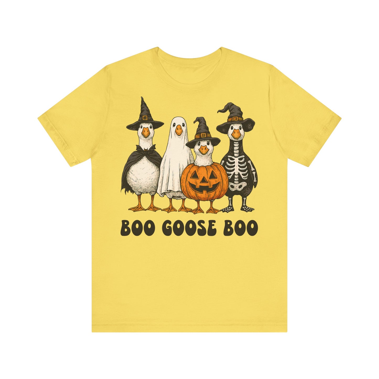 Boo Goose Boo T-Shirt Halloween Silly Goose Humour Summerween Wouldn't say boo to a goose saying skeleton ghost pumpkin witch geese