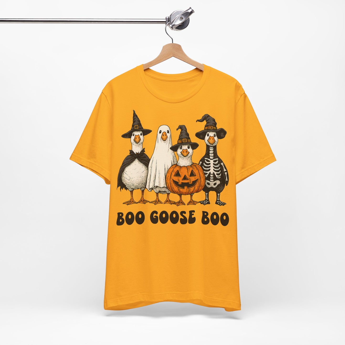 Boo Goose Boo T-Shirt Halloween Silly Goose Humour Summerween Wouldn't say boo to a goose saying skeleton ghost pumpkin witch geese