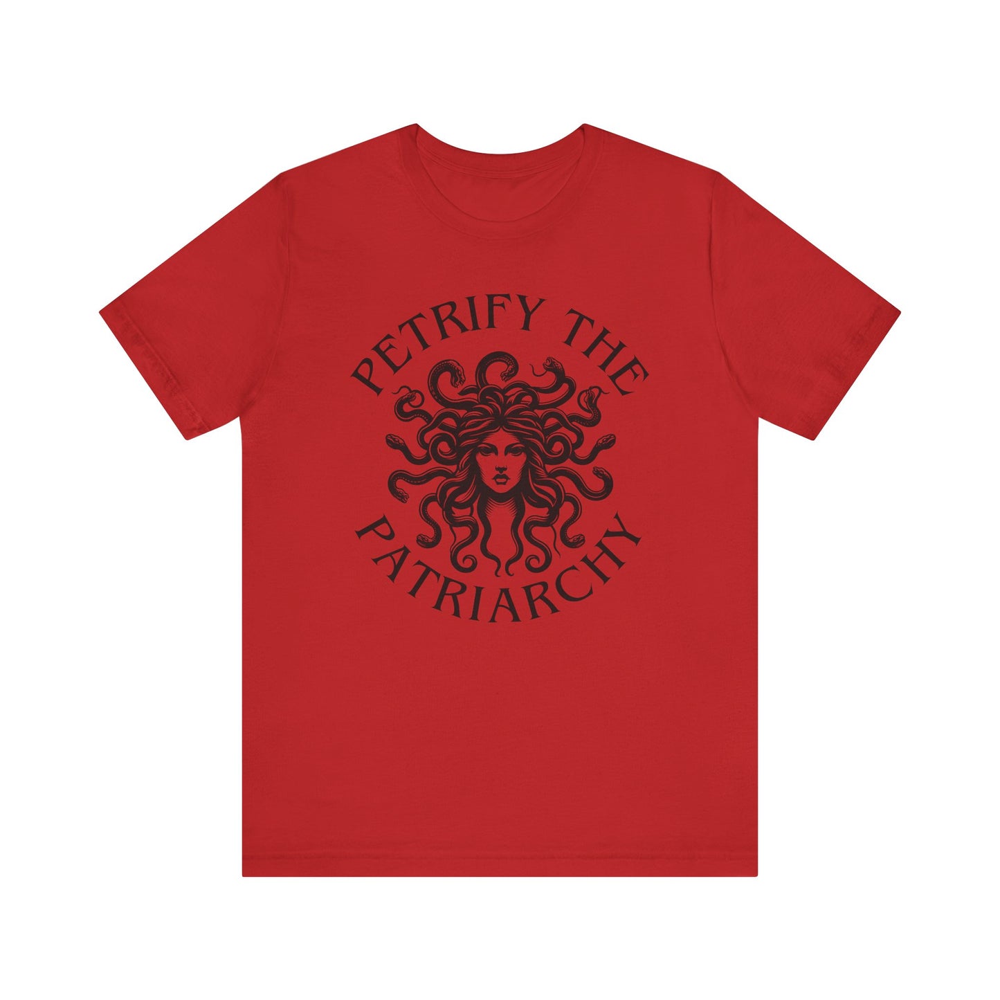 Petrify the Patriarchy T-Shirt with graphic of Medusa Feminist Mythical Icon Female Gaze Various Sizes/Colors Available Unisex Tee US