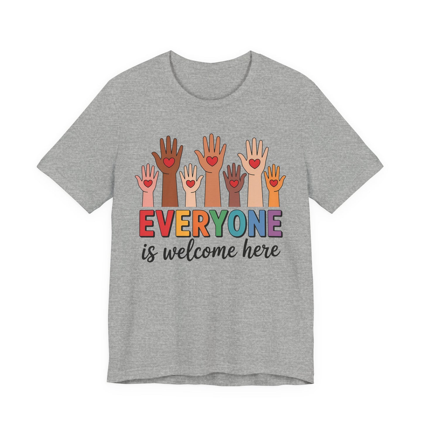 Everyone is welcome here T-Shirt IDAHO Teacher Tee Race Equality Freedom Love Heart Inclusion Political Protest Shirt Resist