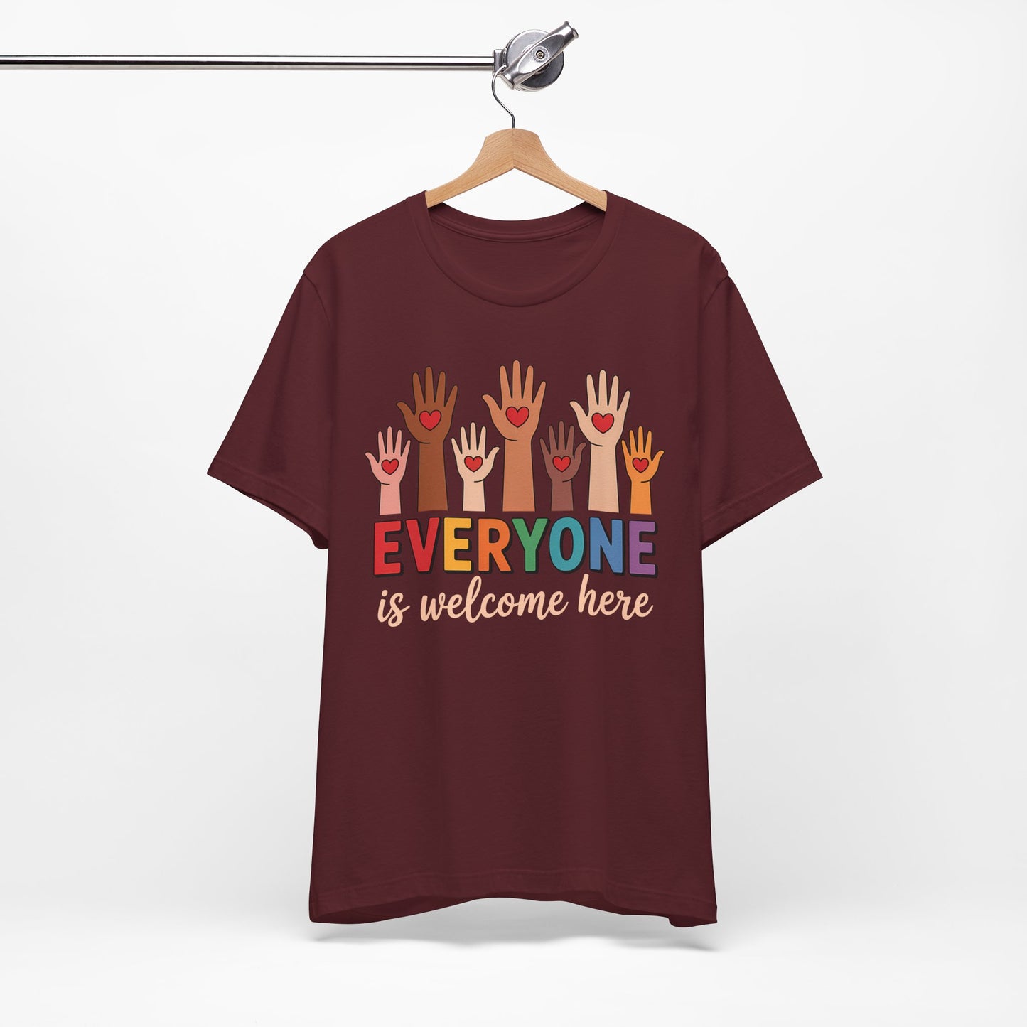 Everyone is welcome here T-Shirt IDAHO Teacher Tee Race Equality Freedom Love Heart Inclusion Political Protest Shirt Resist