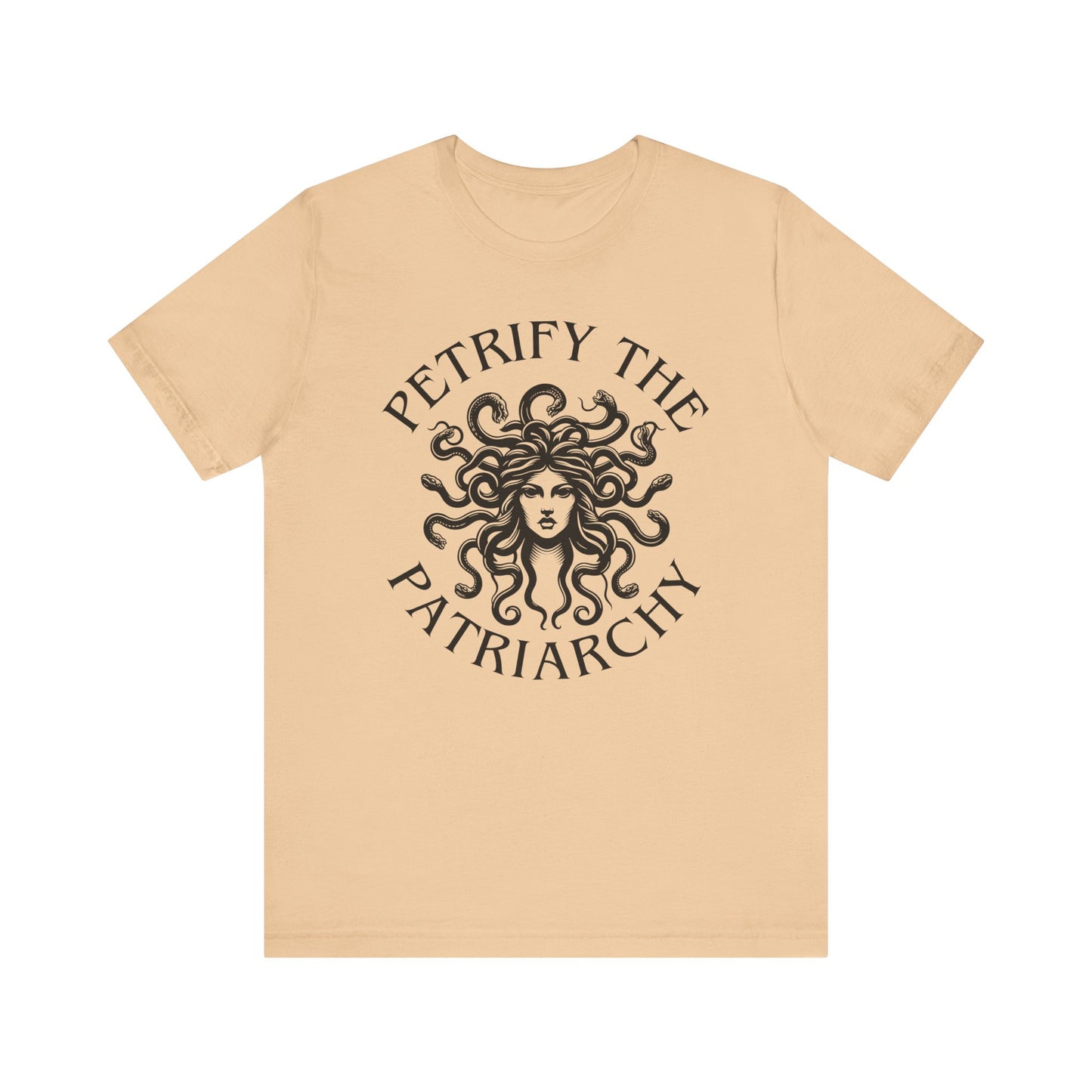 Petrify the Patriarchy T-Shirt with graphic of Medusa Feminist Mythical Icon Female Gaze Various Sizes/Colors Available Unisex Tee US
