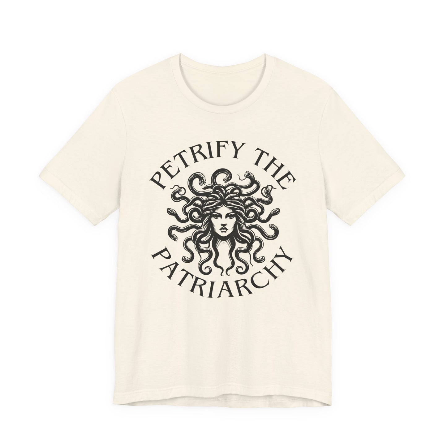 Petrify the Patriarchy T-Shirt with graphic of Medusa Feminist Mythical Icon Female Gaze Various Sizes/Colors Available Unisex Tee US