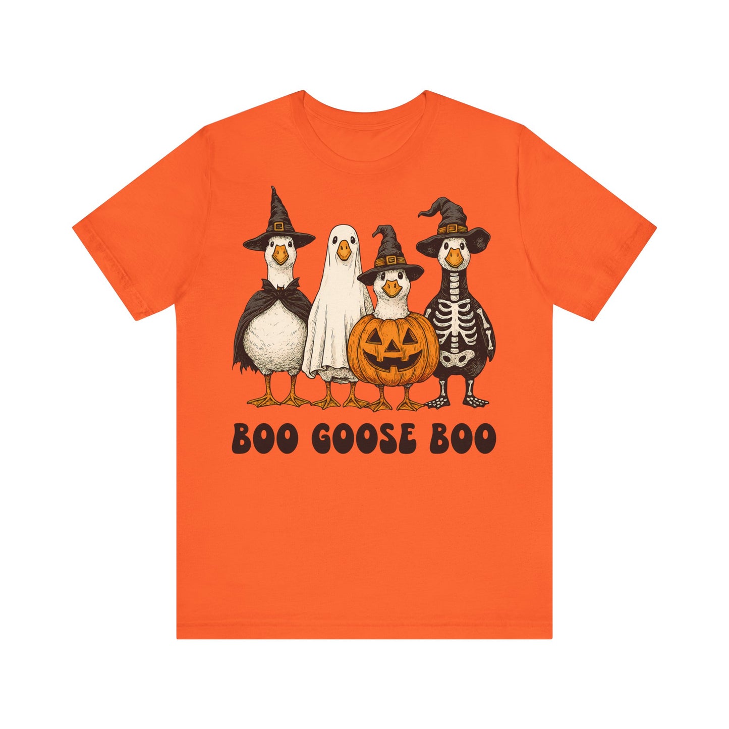 Boo Goose Boo T-Shirt Halloween Silly Goose Humour Summerween Wouldn't say boo to a goose saying skeleton ghost pumpkin witch geese
