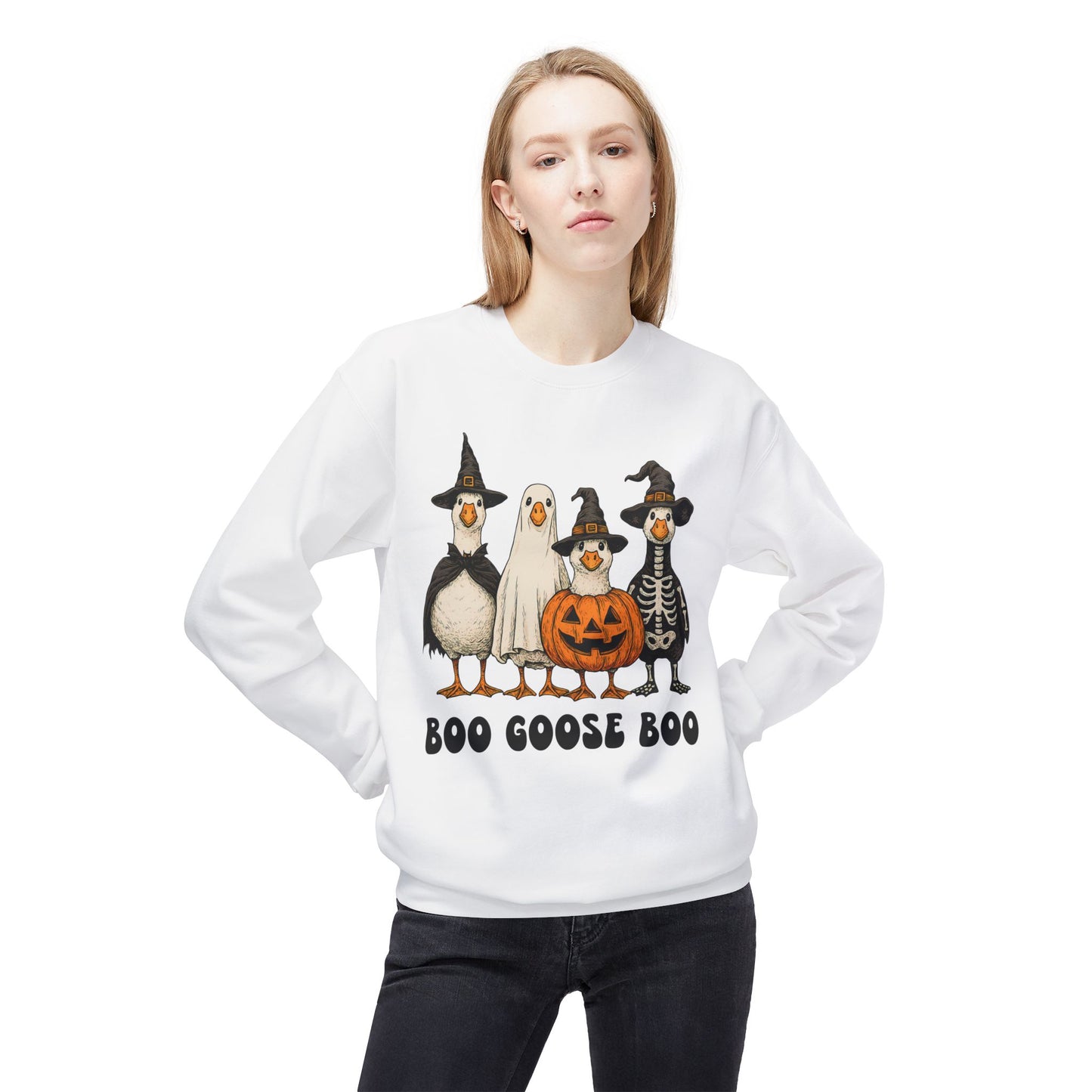 Boo Goose Boo Sweatshirt Wouldn't say boo to a goose saying / phrase Summerween Halloween Ghost Skeleton Witch Pumpkin Geese Silly Goose Fancy Dress