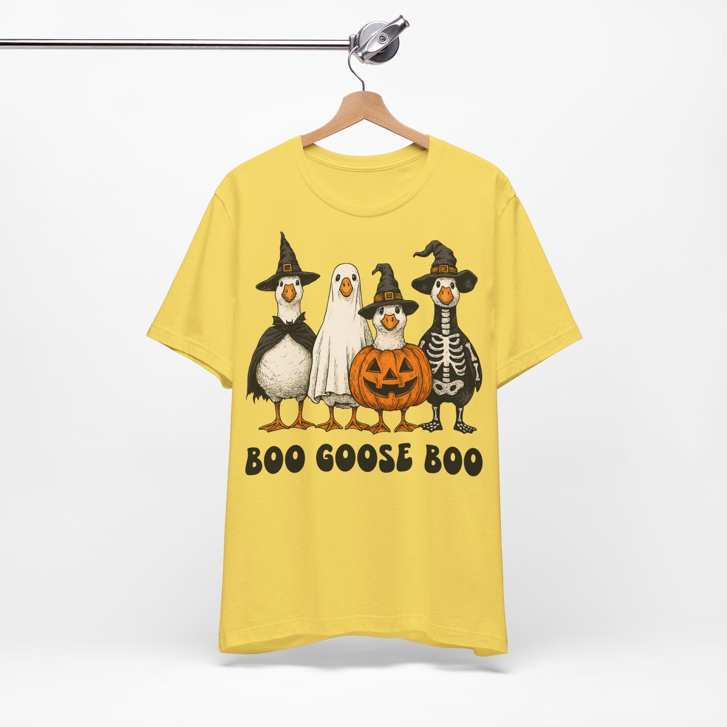 Boo Goose Boo T-Shirt Halloween Silly Goose Humour Summerween Wouldn't say boo to a goose saying skeleton ghost pumpkin witch geese