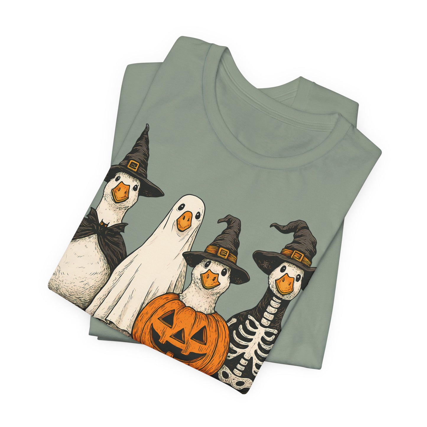 Boo Goose Boo T-Shirt Halloween Silly Goose Humour Summerween Wouldn't say boo to a goose saying skeleton ghost pumpkin witch geese