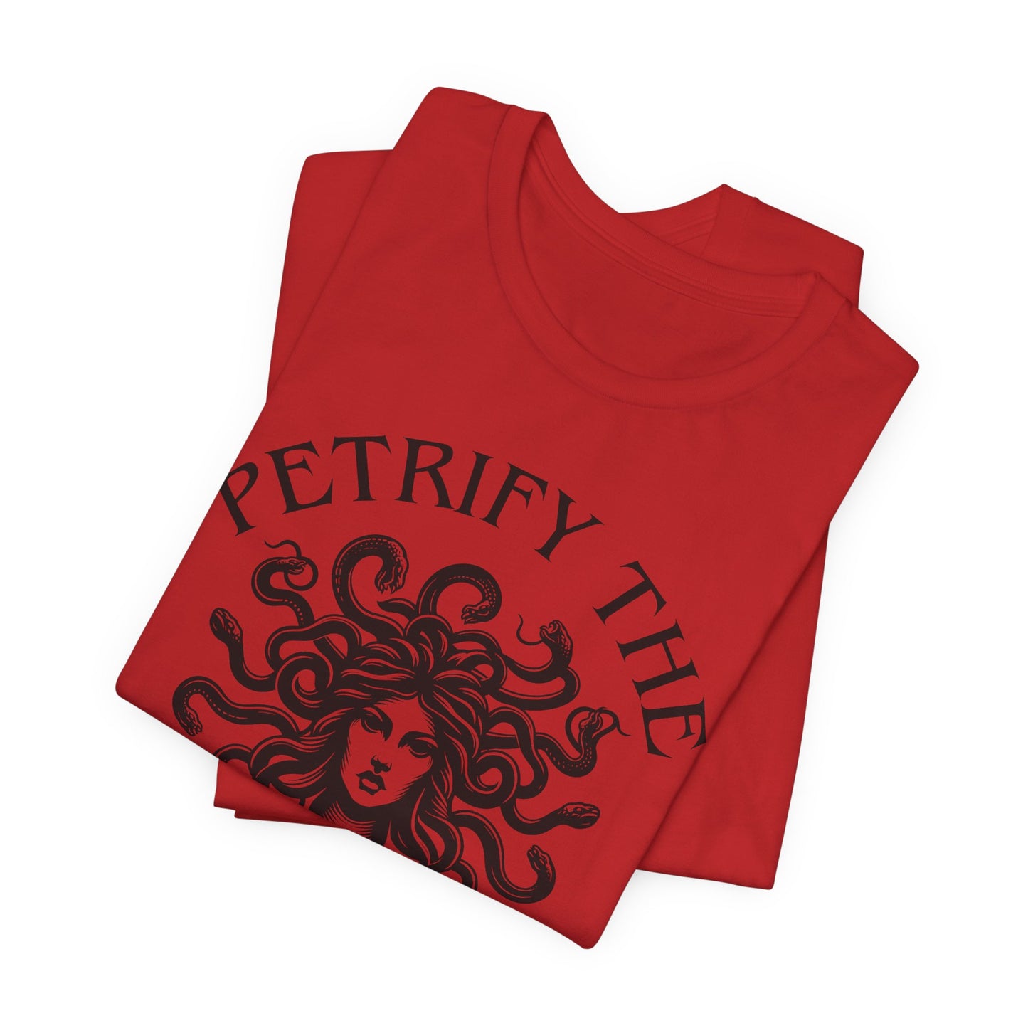 Petrify the Patriarchy T-Shirt with graphic of Medusa Feminist Mythical Icon Female Gaze Various Sizes/Colors Available Unisex Tee US