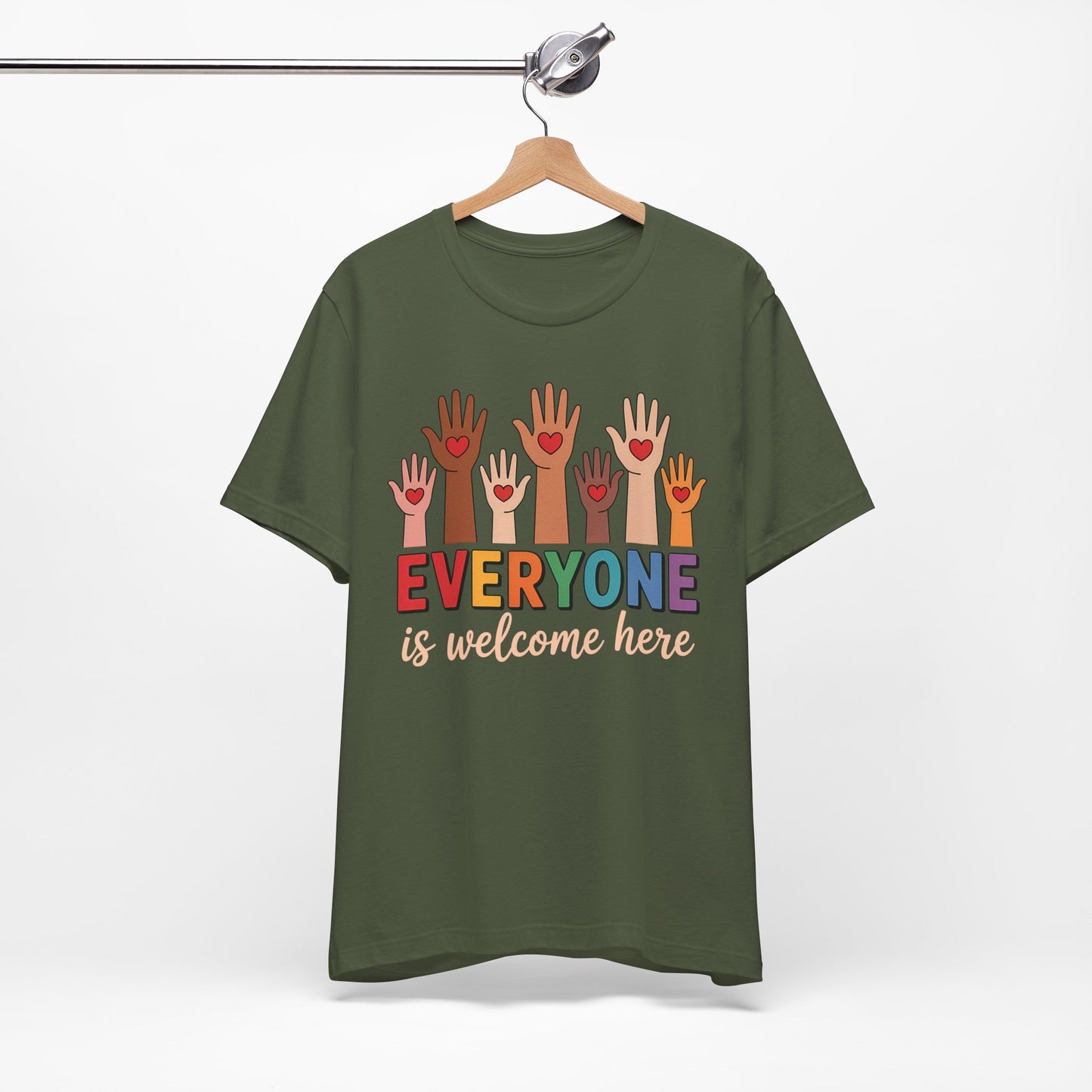 Everyone is welcome here T-Shirt IDAHO Teacher Tee Race Equality Freedom Love Heart Inclusion Political Protest Shirt Resist