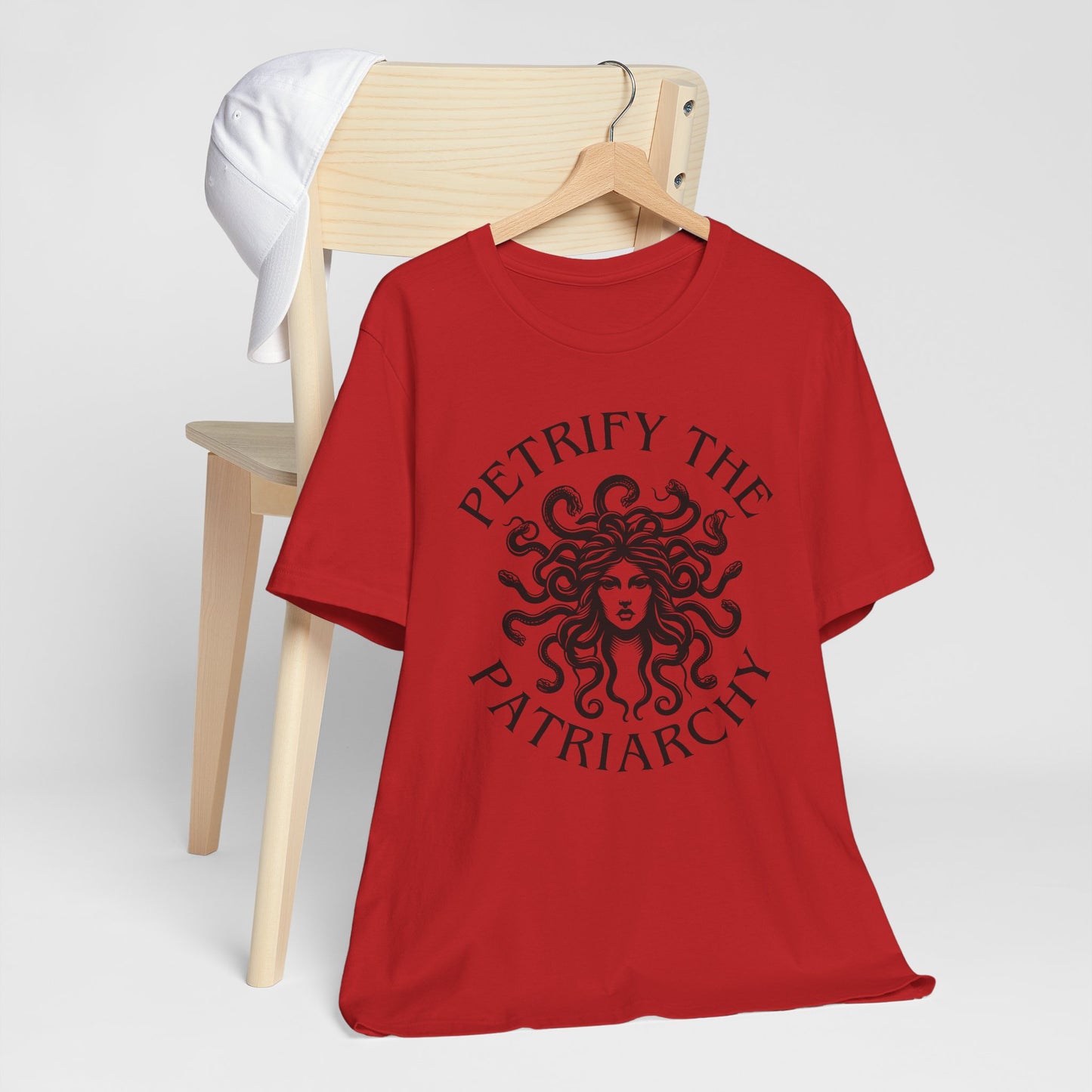 Petrify the Patriarchy T-Shirt with graphic of Medusa Feminist Mythical Icon Female Gaze Various Sizes/Colors Available Unisex Tee US