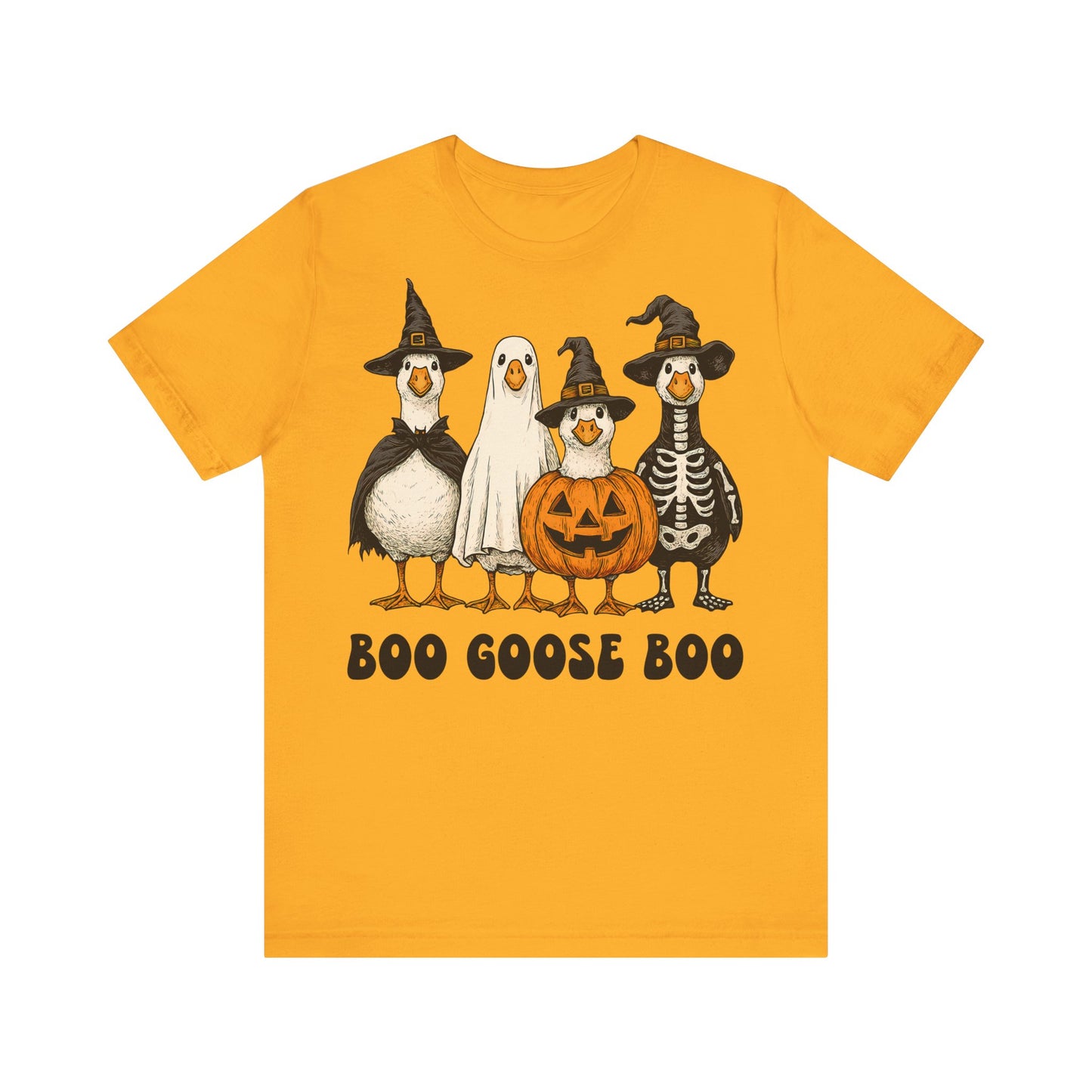 Boo Goose Boo T-Shirt Halloween Silly Goose Humour Summerween Wouldn't say boo to a goose saying skeleton ghost pumpkin witch geese