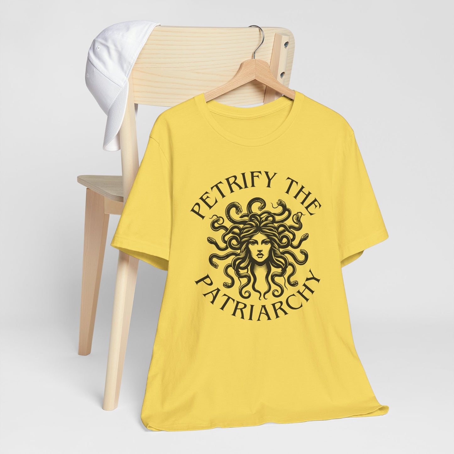Petrify the Patriarchy T-Shirt with graphic of Medusa Feminist Mythical Icon Female Gaze Various Sizes/Colors Available Unisex Tee US