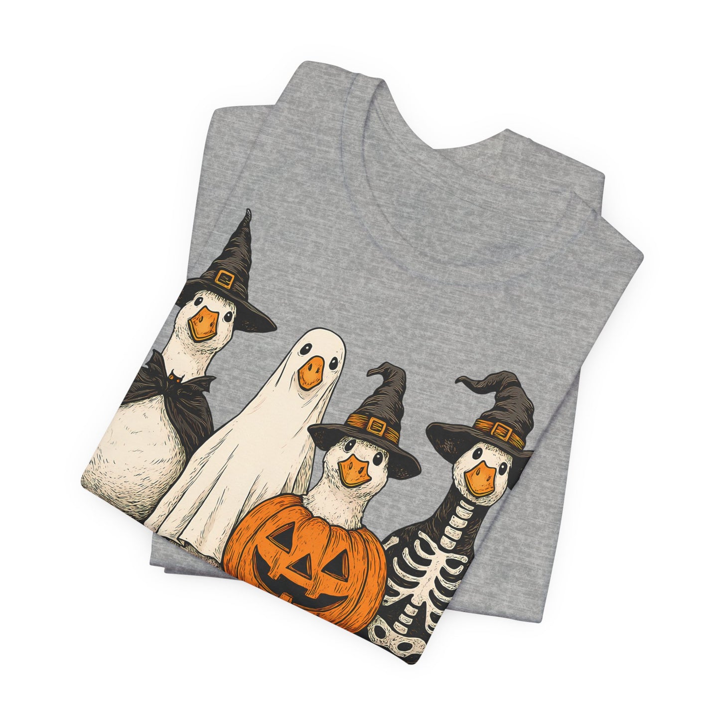 Boo Goose Boo T-Shirt Halloween Silly Goose Humour Summerween Wouldn't say boo to a goose saying skeleton ghost pumpkin witch geese