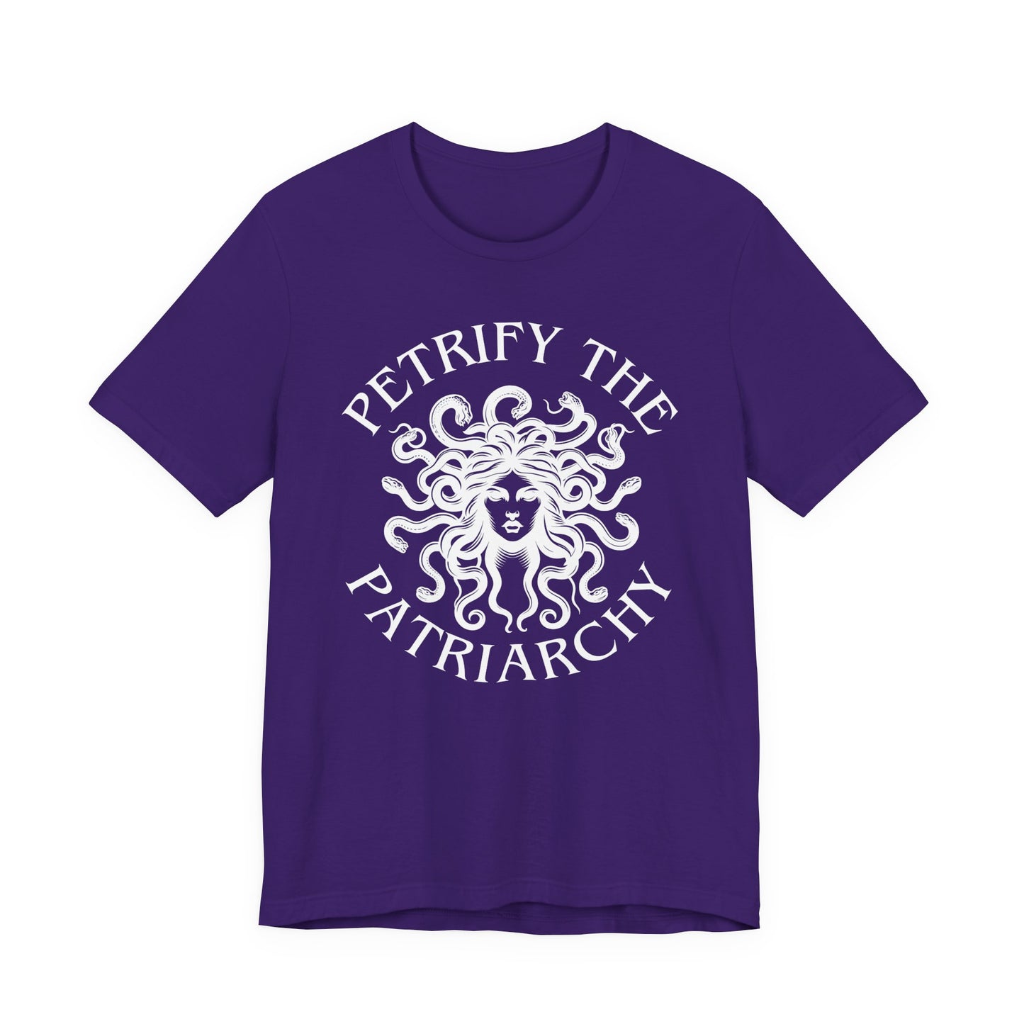 Petrify the Patriarchy T-Shirt with graphic of Medusa Feminist Mythical Icon Female Gaze Various Sizes/Colors Available Unisex Tee US