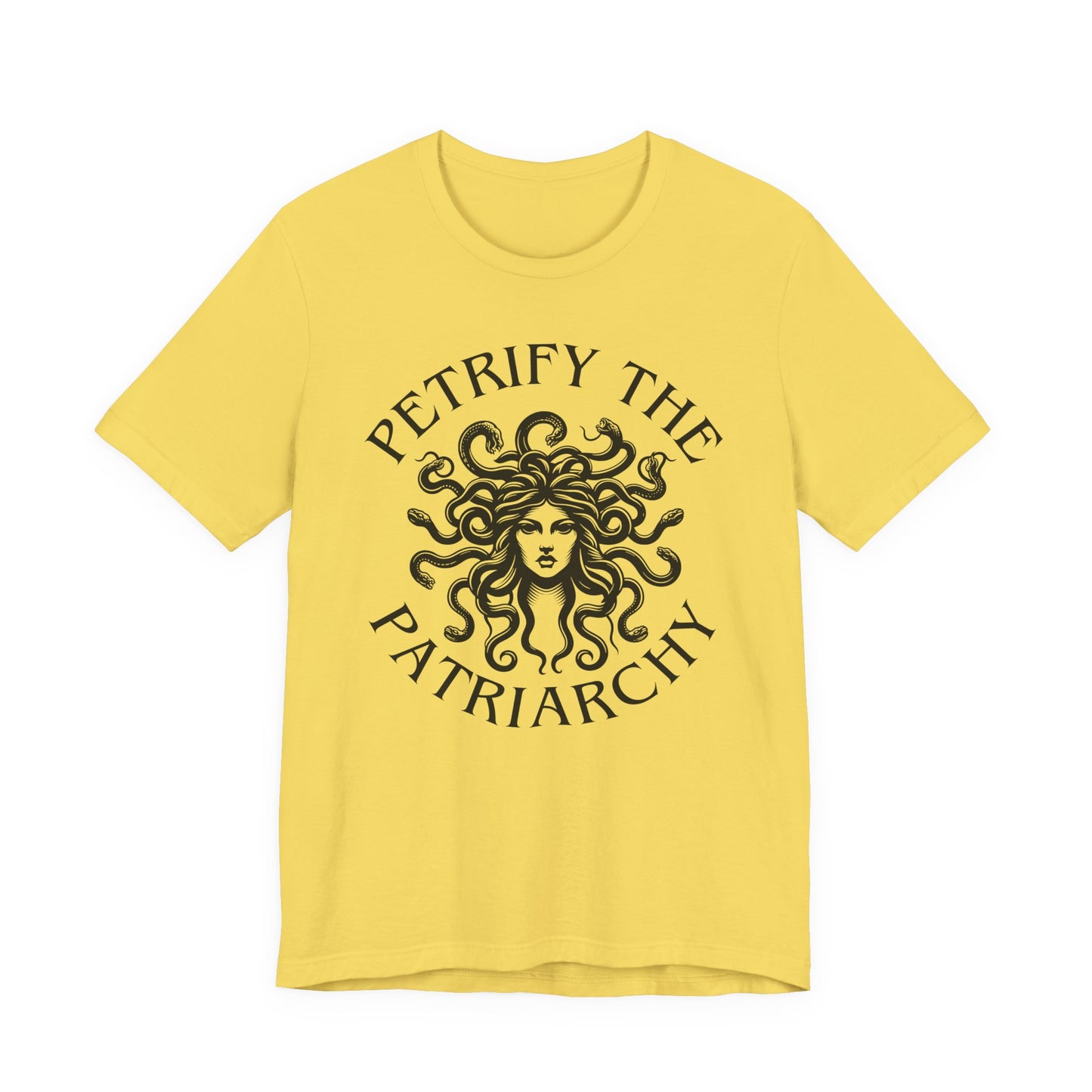 Petrify the Patriarchy T-Shirt with graphic of Medusa Feminist Mythical Icon Female Gaze Various Sizes/Colors Available Unisex Tee US