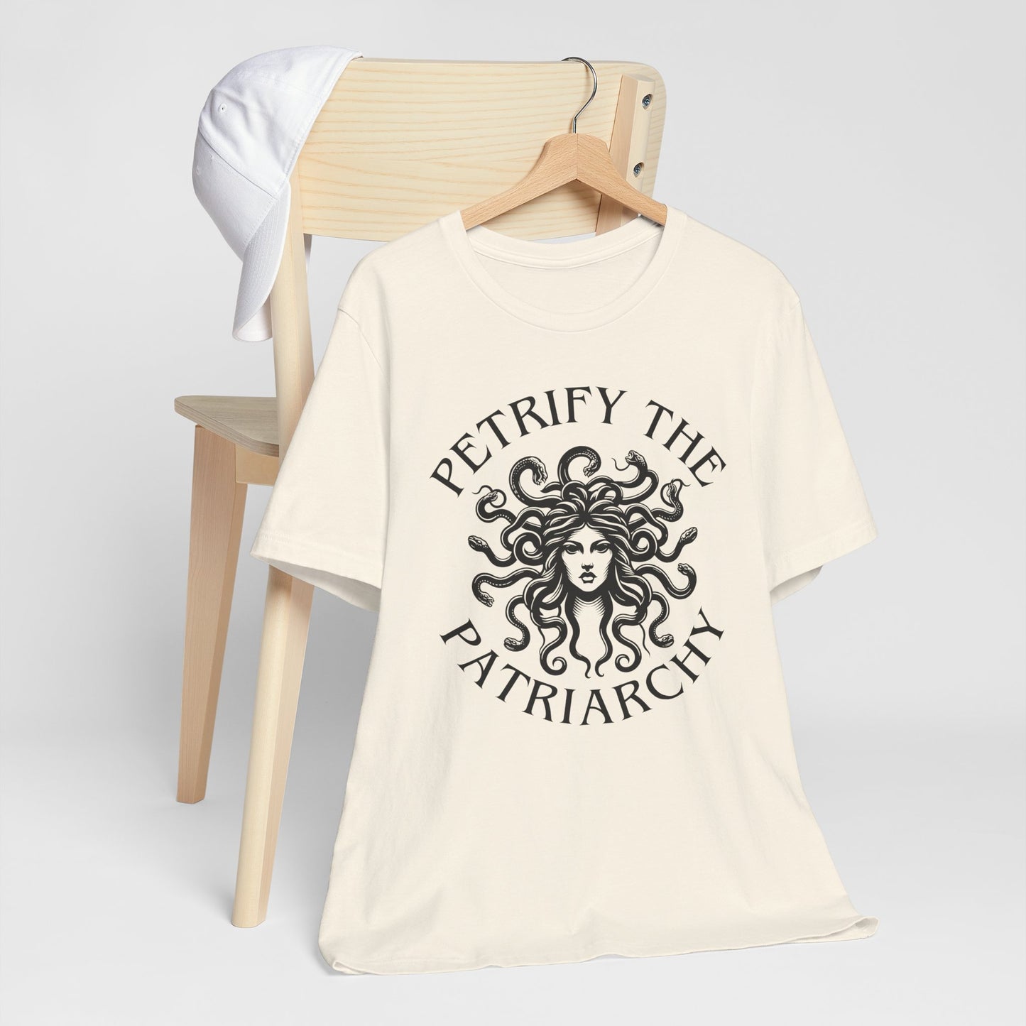 Petrify the Patriarchy T-Shirt with graphic of Medusa Feminist Mythical Icon Female Gaze Various Sizes/Colors Available Unisex Tee US