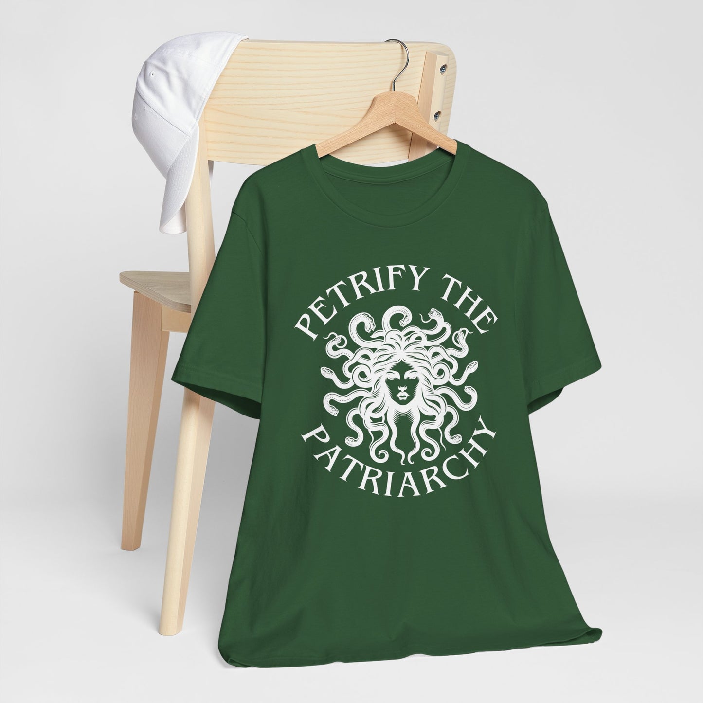 Petrify the Patriarchy T-Shirt with graphic of Medusa Feminist Mythical Icon Female Gaze Various Sizes/Colors Available Unisex Tee US