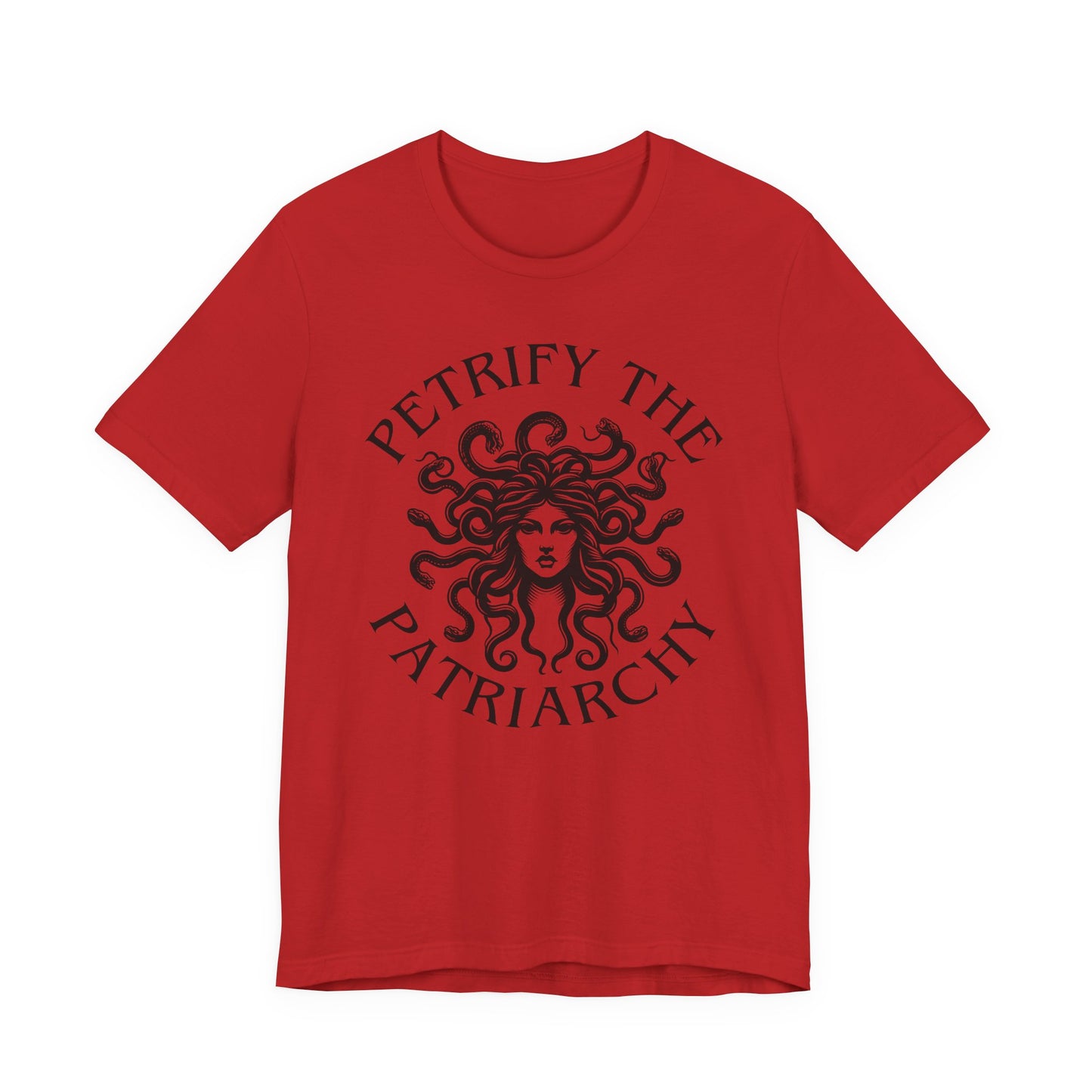 Petrify the Patriarchy T-Shirt with graphic of Medusa Feminist Mythical Icon Female Gaze Various Sizes/Colors Available Unisex Tee US