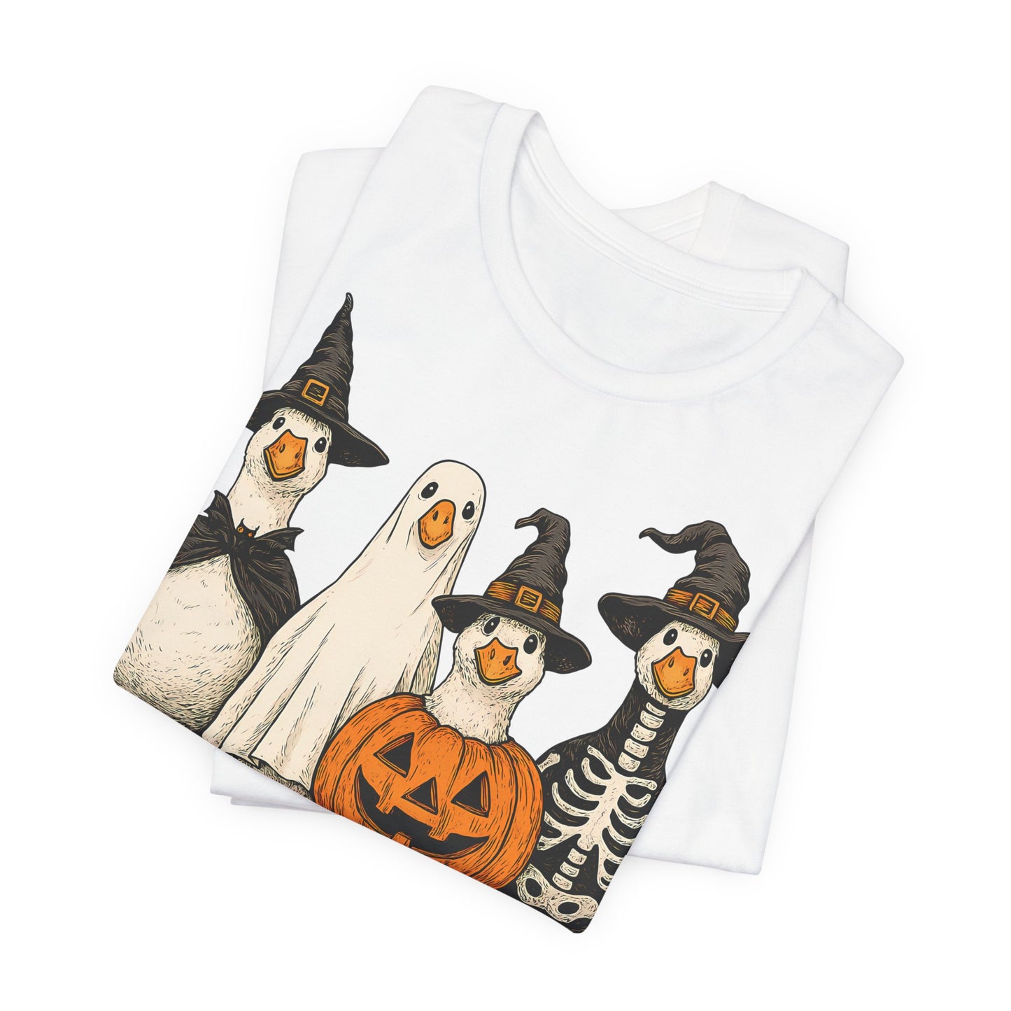 Boo Goose Boo T-Shirt Halloween Silly Goose Humour Summerween Wouldn't say boo to a goose saying skeleton ghost pumpkin witch geese