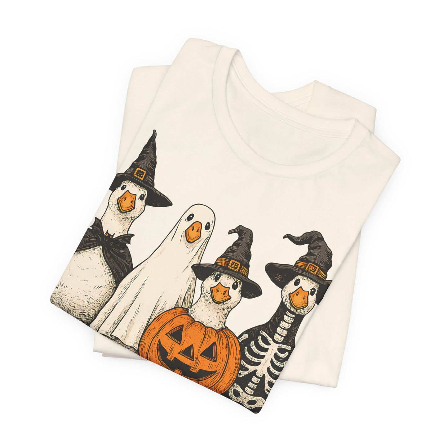 Boo Goose Boo T-Shirt Halloween Silly Goose Humour Summerween Wouldn't say boo to a goose saying skeleton ghost pumpkin witch geese