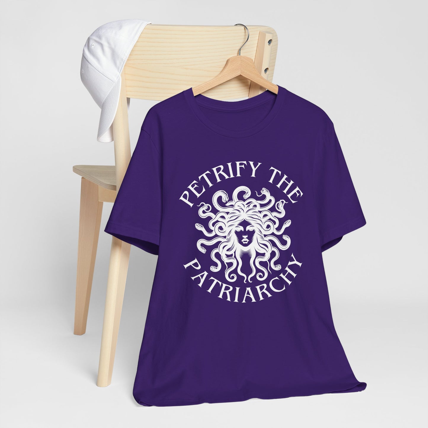 Petrify the Patriarchy T-Shirt with graphic of Medusa Feminist Mythical Icon Female Gaze Various Sizes/Colors Available Unisex Tee US