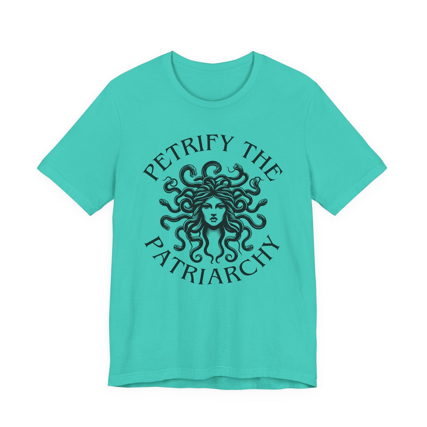 Petrify the Patriarchy T-Shirt with graphic of Medusa Feminist Mythical Icon Female Gaze Various Sizes/Colors Available Unisex Tee US
