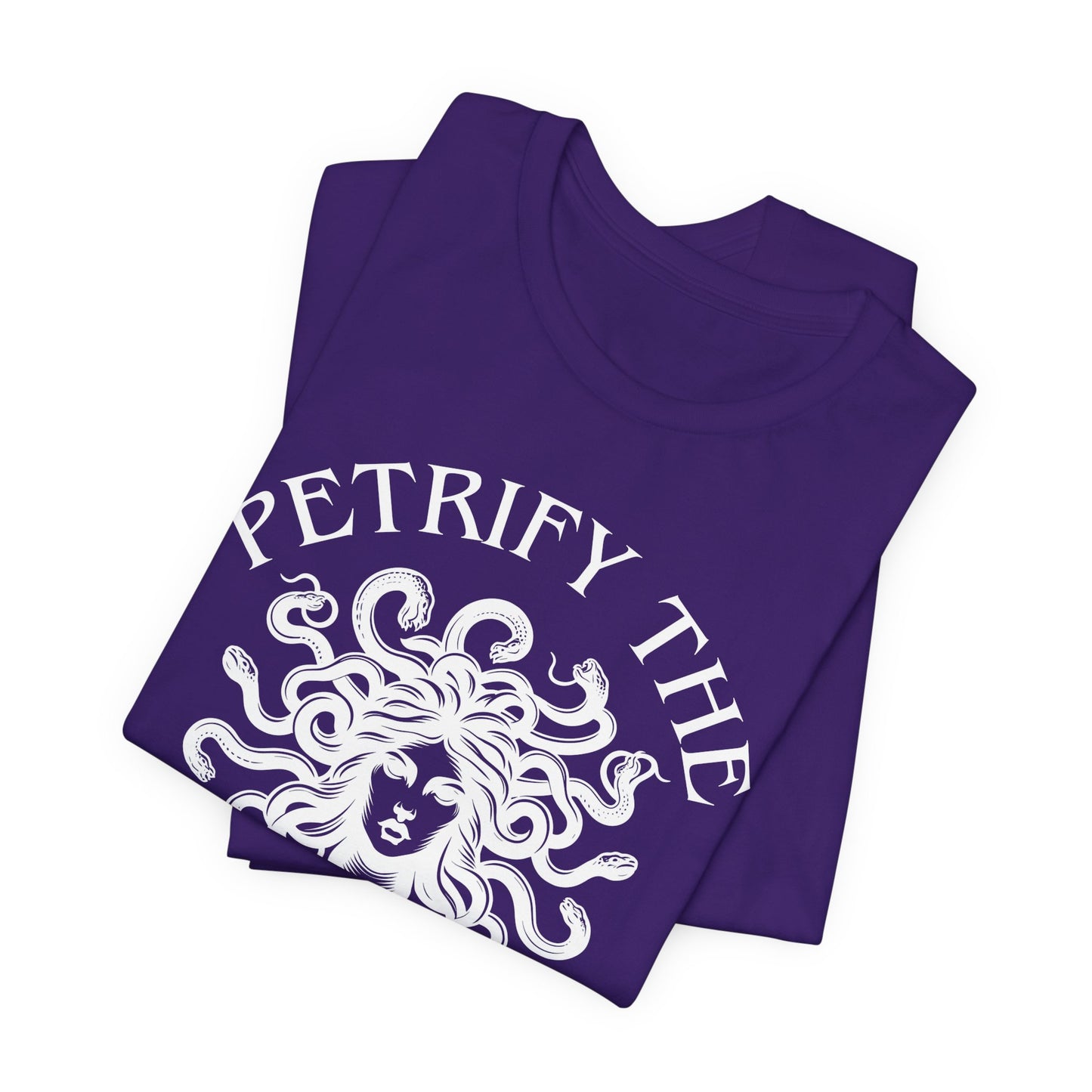 Petrify the Patriarchy T-Shirt with graphic of Medusa Feminist Mythical Icon Female Gaze Various Sizes/Colors Available Unisex Tee US