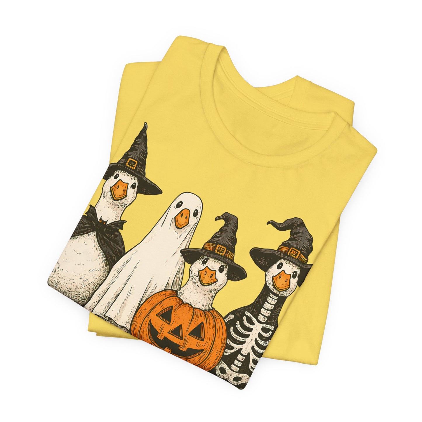 Boo Goose Boo T-Shirt Halloween Silly Goose Humour Summerween Wouldn't say boo to a goose saying skeleton ghost pumpkin witch geese