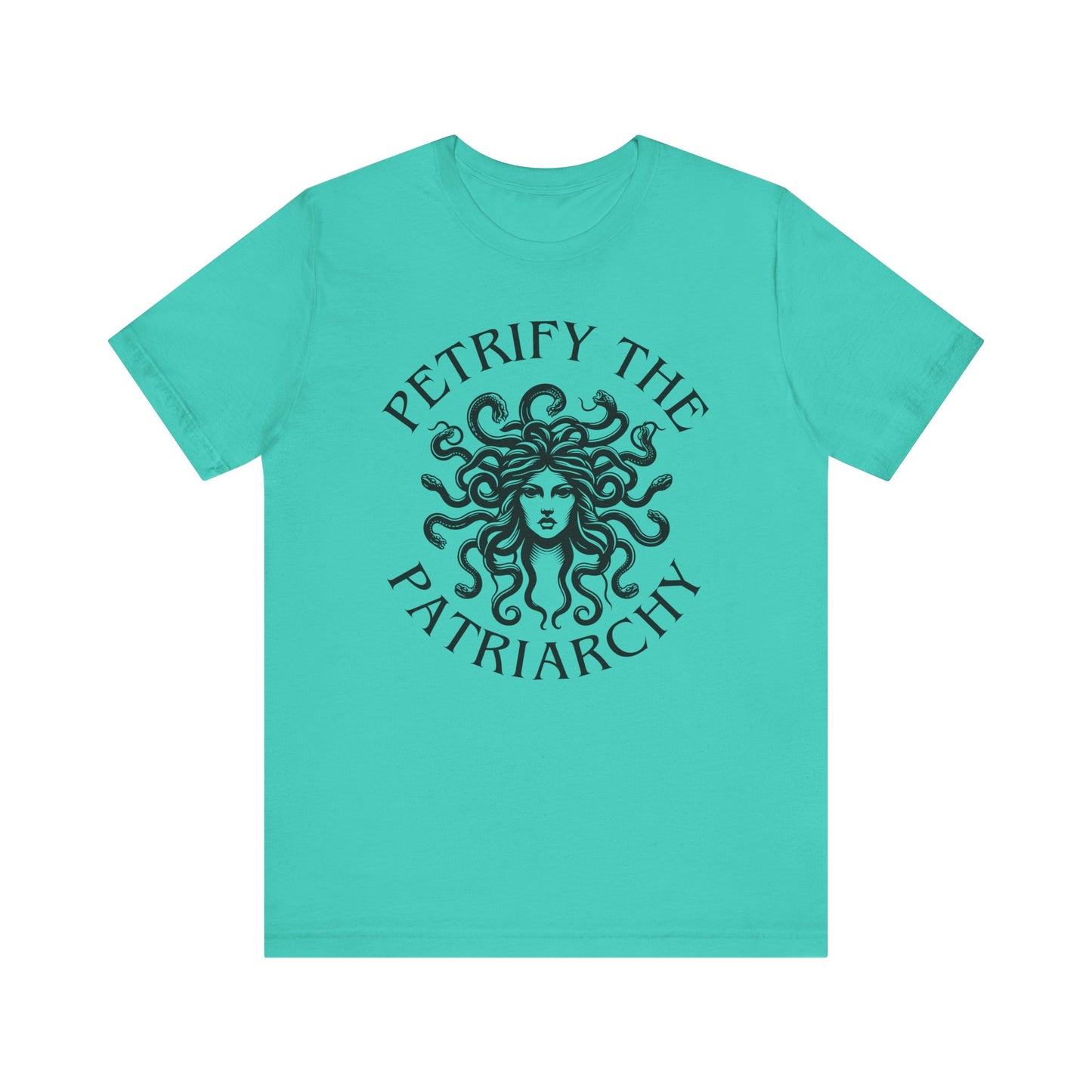 Petrify the Patriarchy T-Shirt with graphic of Medusa Feminist Mythical Icon Female Gaze Various Sizes/Colors Available Unisex Tee US