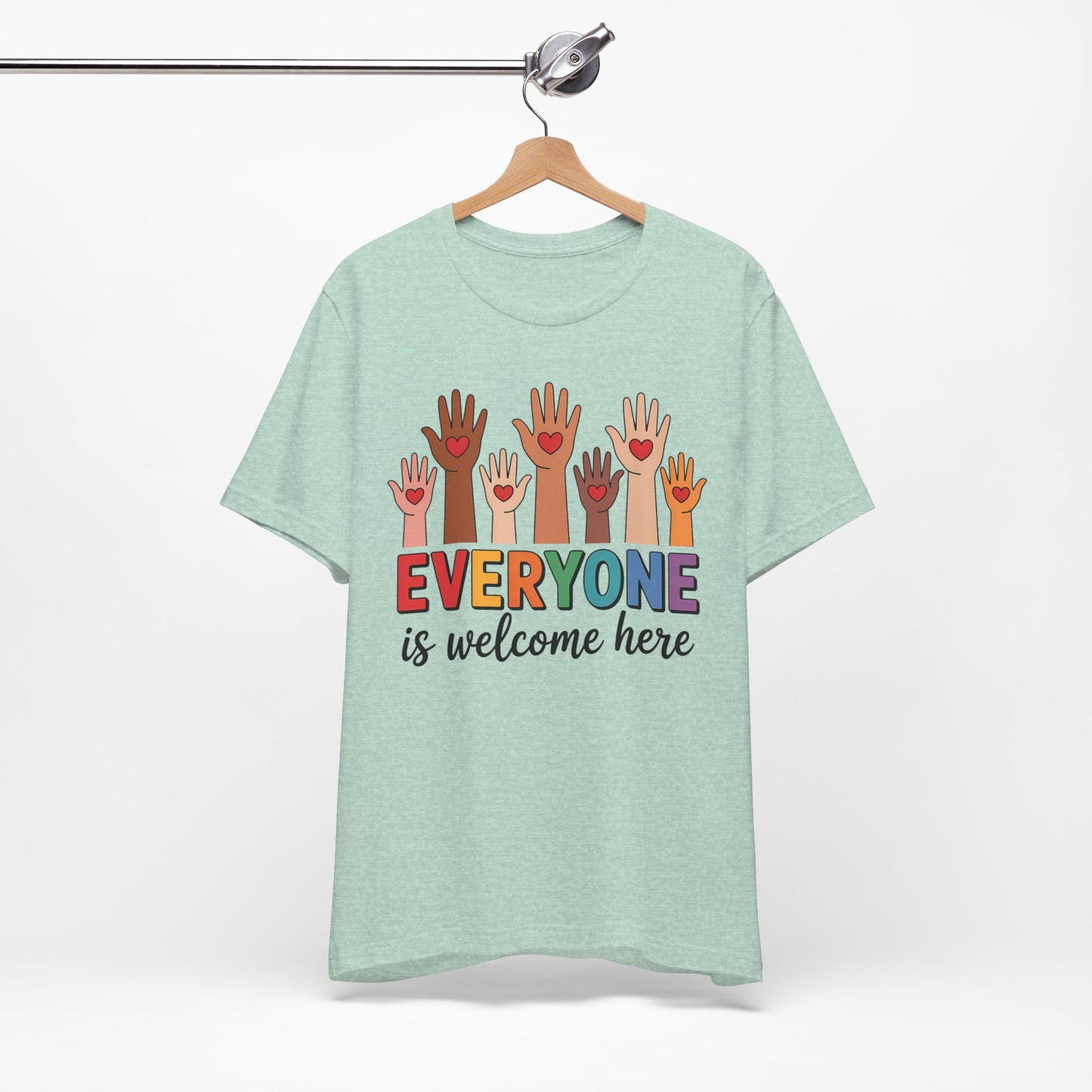 Everyone is welcome here T-Shirt IDAHO Teacher Tee Race Equality Freedom Love Heart Inclusion Political Protest Shirt Resist