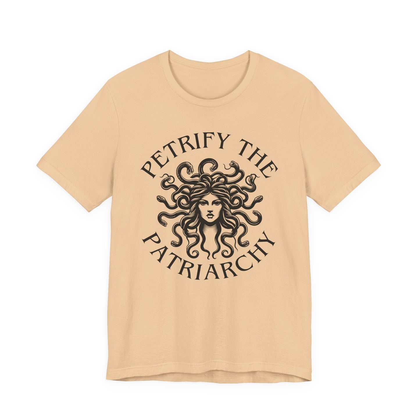 Petrify the Patriarchy T-Shirt with graphic of Medusa Feminist Mythical Icon Female Gaze Various Sizes/Colors Available Unisex Tee US