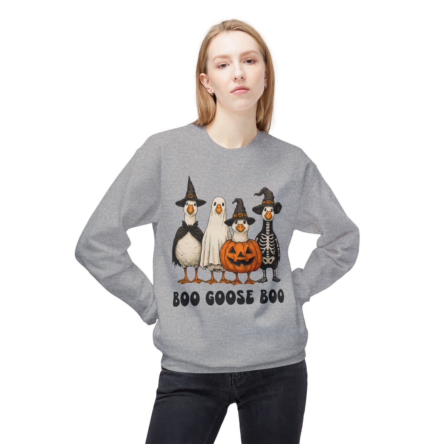 Boo Goose Boo Sweatshirt Wouldn't say boo to a goose saying / phrase Summerween Halloween Ghost Skeleton Witch Pumpkin Geese Silly Goose Fancy Dress