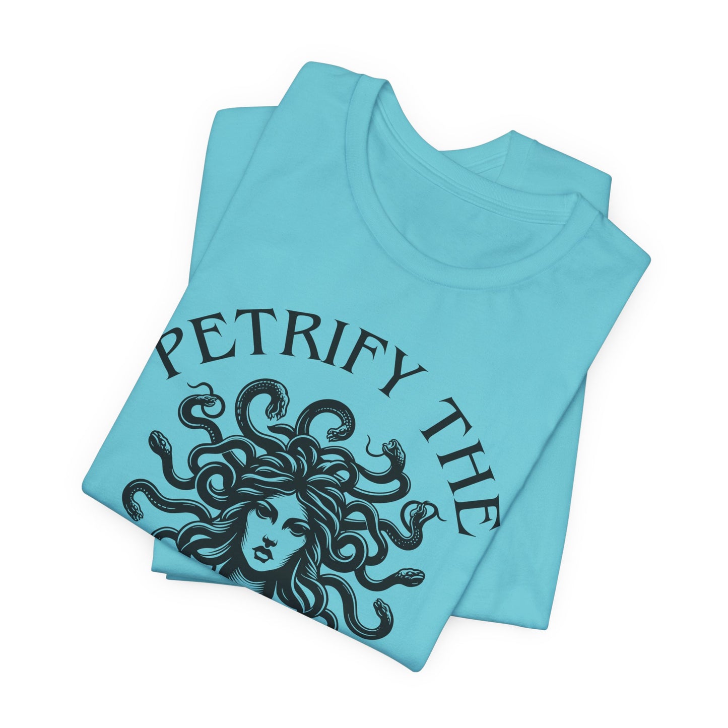 Petrify the Patriarchy T-Shirt with graphic of Medusa Feminist Mythical Icon Female Gaze Various Sizes/Colors Available Unisex Tee US