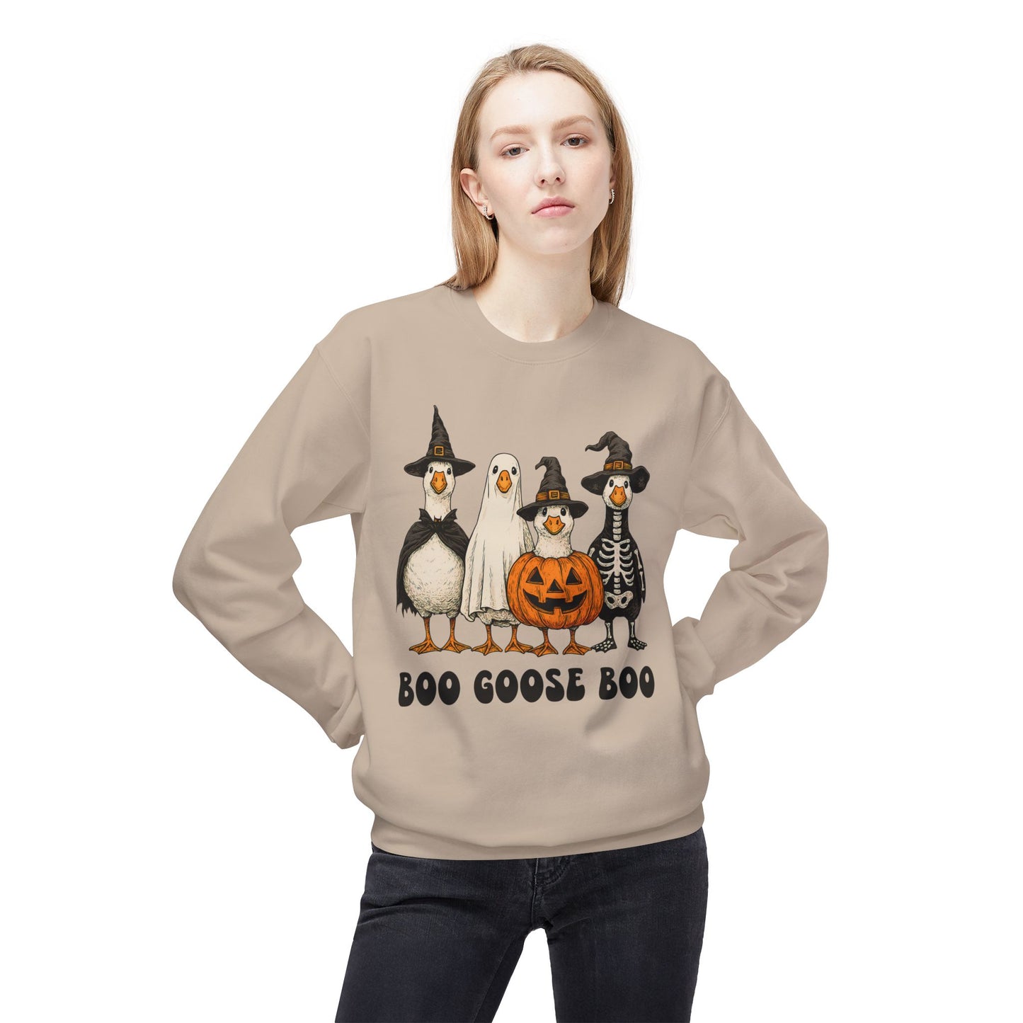 Boo Goose Boo Sweatshirt Wouldn't say boo to a goose saying / phrase Summerween Halloween Ghost Skeleton Witch Pumpkin Geese Silly Goose Fancy Dress