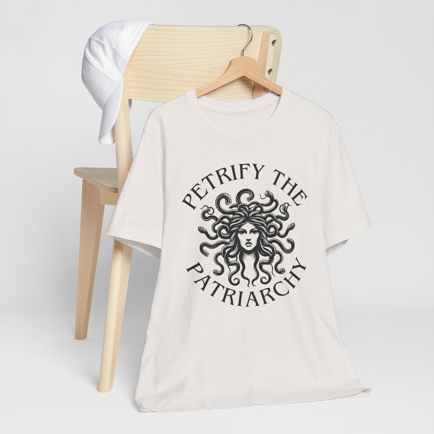 Petrify the Patriarchy T-Shirt with graphic of Medusa Feminist Mythical Icon Female Gaze Various Sizes/Colors Available Unisex Tee US