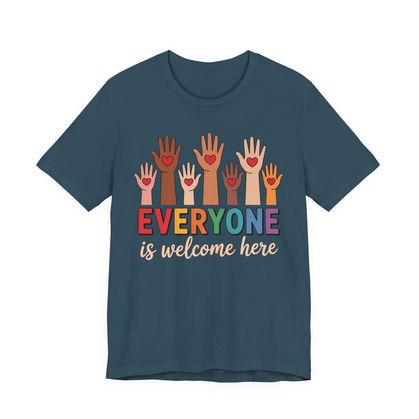 Everyone is welcome here T-Shirt IDAHO Teacher Tee Race Equality Freedom Love Heart Inclusion Political Protest Shirt Resist