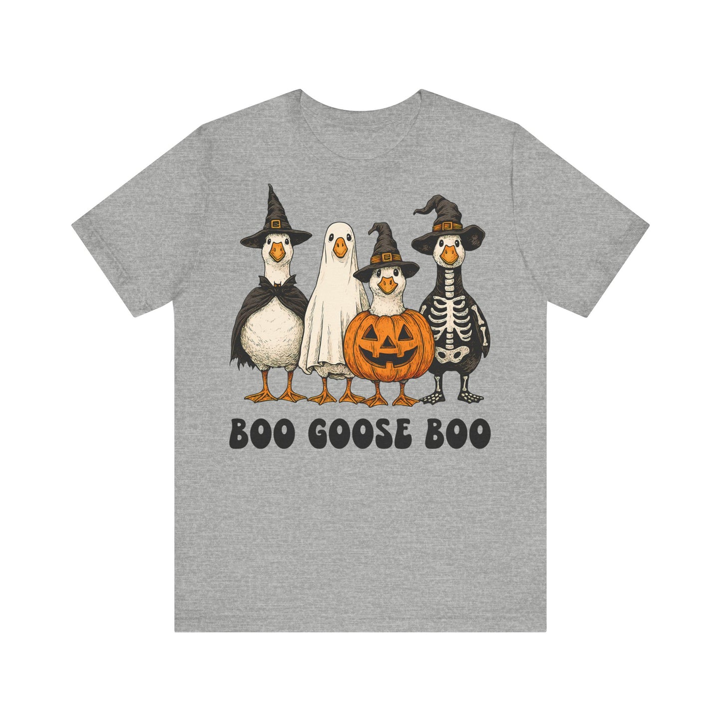 Boo Goose Boo T-Shirt Halloween Silly Goose Humour Summerween Wouldn't say boo to a goose saying skeleton ghost pumpkin witch geese