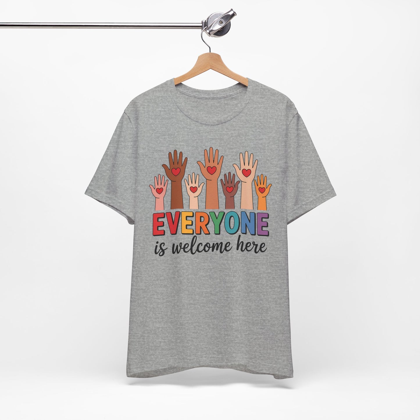 Everyone is welcome here T-Shirt IDAHO Teacher Tee Race Equality Freedom Love Heart Inclusion Political Protest Shirt Resist