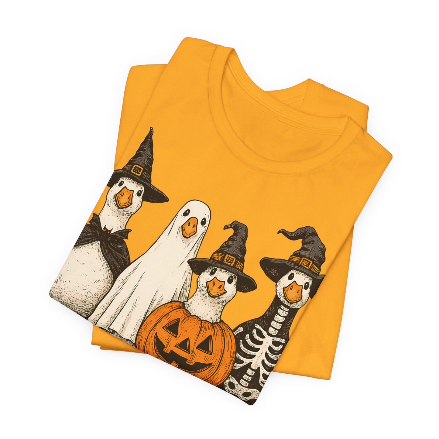 Boo Goose Boo T-Shirt Halloween Silly Goose Humour Summerween Wouldn't say boo to a goose saying skeleton ghost pumpkin witch geese