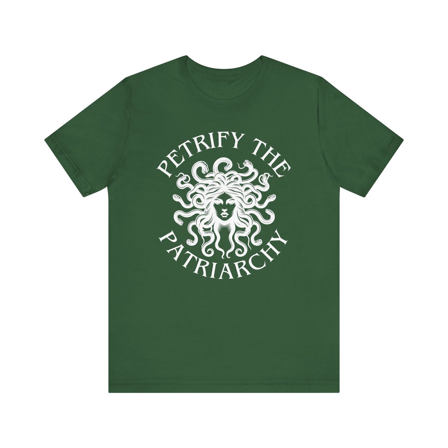 Petrify the Patriarchy T-Shirt with graphic of Medusa Feminist Mythical Icon Female Gaze Various Sizes/Colors Available Unisex Tee US