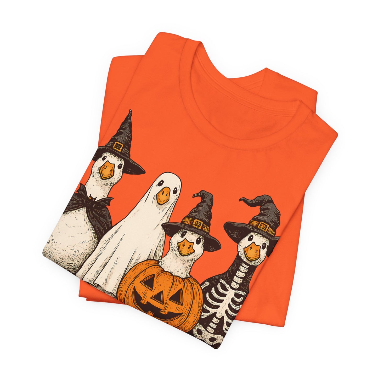 Boo Goose Boo T-Shirt Halloween Silly Goose Humour Summerween Wouldn't say boo to a goose saying skeleton ghost pumpkin witch geese