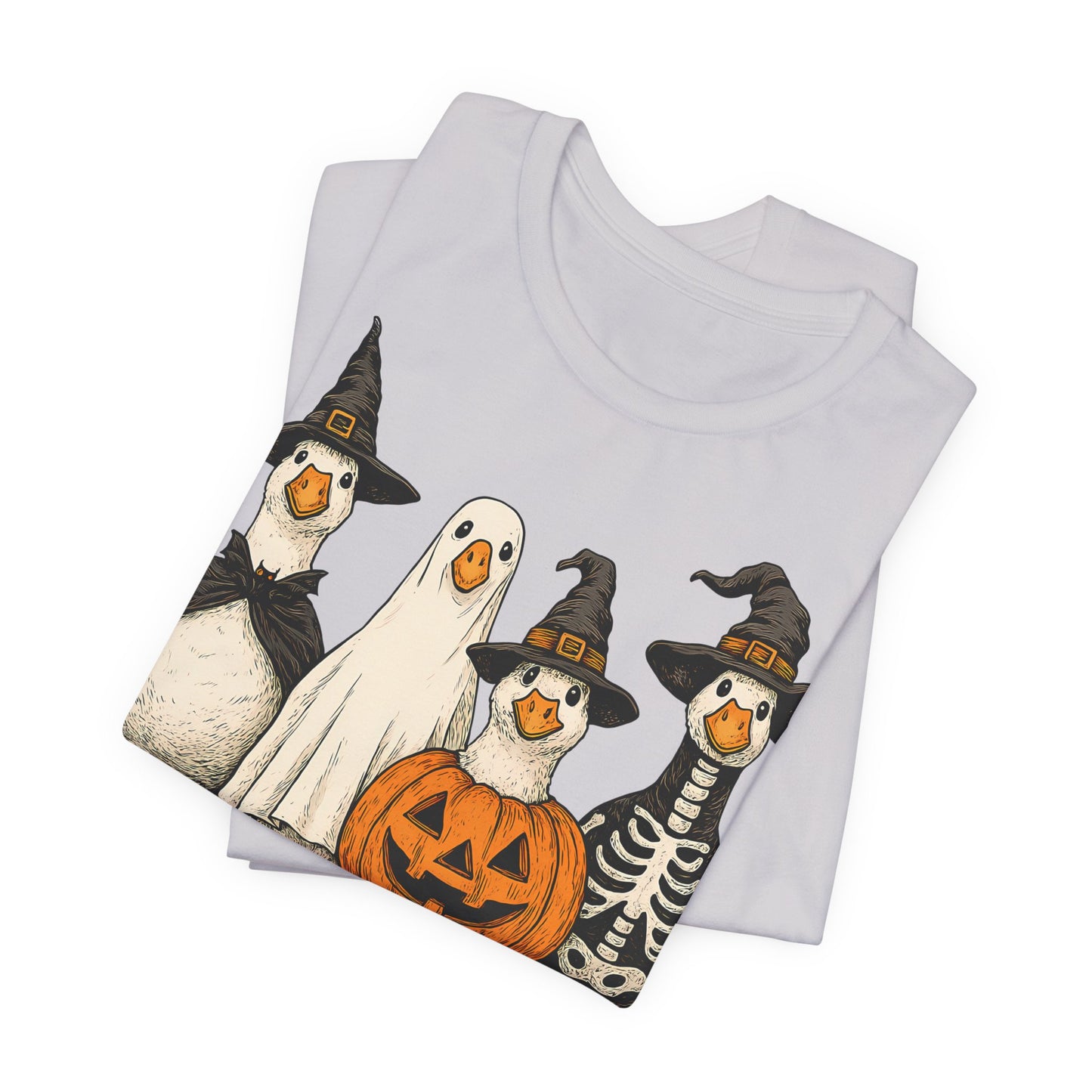 Boo Goose Boo T-Shirt Halloween Silly Goose Humour Summerween Wouldn't say boo to a goose saying skeleton ghost pumpkin witch geese