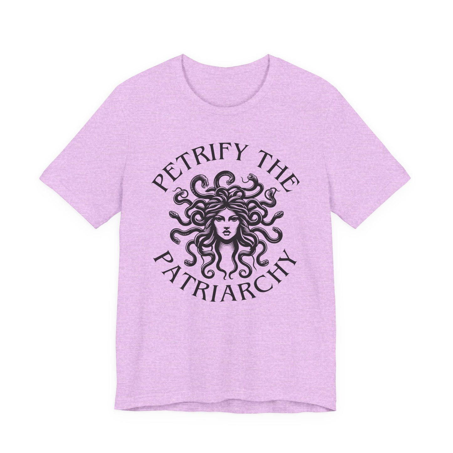 Petrify the Patriarchy T-Shirt with graphic of Medusa Feminist Mythical Icon Female Gaze Various Sizes/Colors Available Unisex Tee US