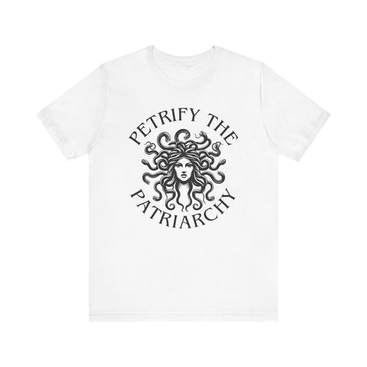 Petrify the Patriarchy T-Shirt with graphic of Medusa Feminist Mythical Icon Female Gaze Various Sizes/Colors Available Unisex Tee US