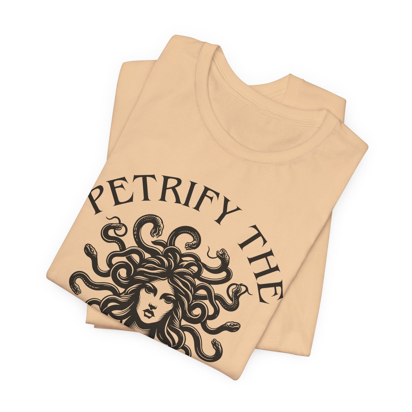 Petrify the Patriarchy T-Shirt with graphic of Medusa Feminist Mythical Icon Female Gaze Various Sizes/Colors Available Unisex Tee US