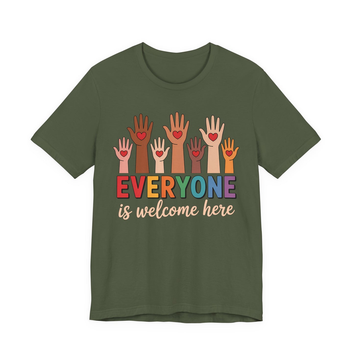 Everyone is welcome here T-Shirt IDAHO Teacher Tee Race Equality Freedom Love Heart Inclusion Political Protest Shirt Resist